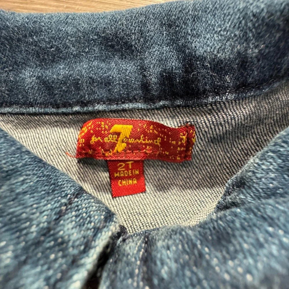 7 For All Mankind Toddler‎ Denim Jacket 2T Blue Denim Jean Coat Button
